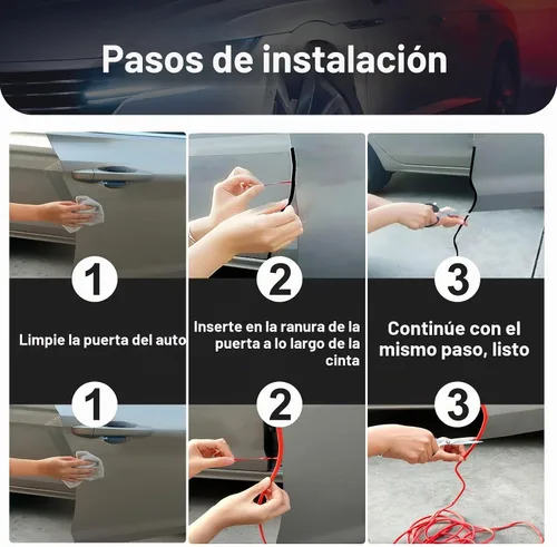Vista 3 de Protector de borde de puerta de automóvil, protector universal de sello de goma de 16 pies en forma de U, protección de borde de puerta de automóvil