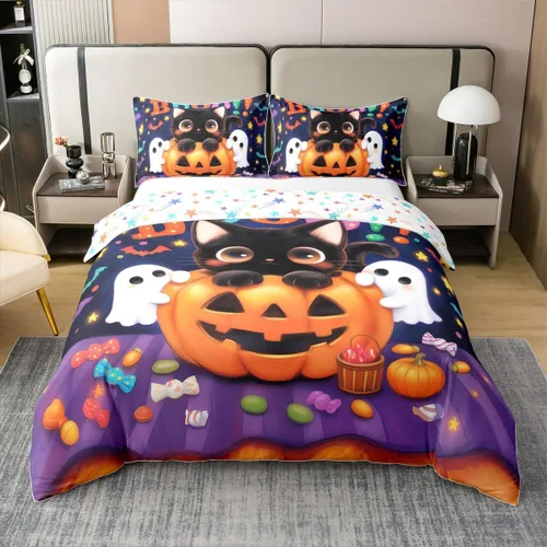Vista 24 de jejeloiu Cute Mushroom Decor Duvet Cover 100% Cotton for Kids Boys Girls Twin Size Botanical Plants Bedding Set Cartoon Mushrooms Comforter Cover