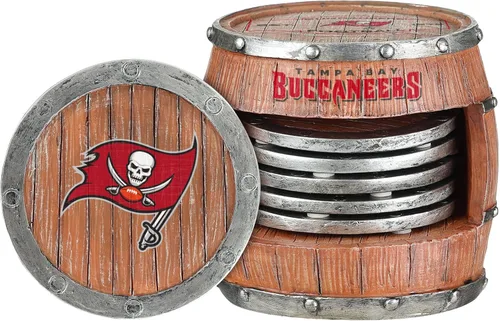Vista 30 de FOCO NFL Team Logo 5-Pack Barrel Beverage Drink Coaster Set