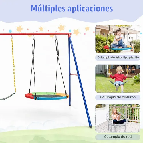 Vista 3 de INFANS Swing Stand, 550 lbs Heavy Duty Metal Swing Frame, Extra Large A-Frame Swing Stand for Kids and Adult Indoor Outdoor Activity Backyard