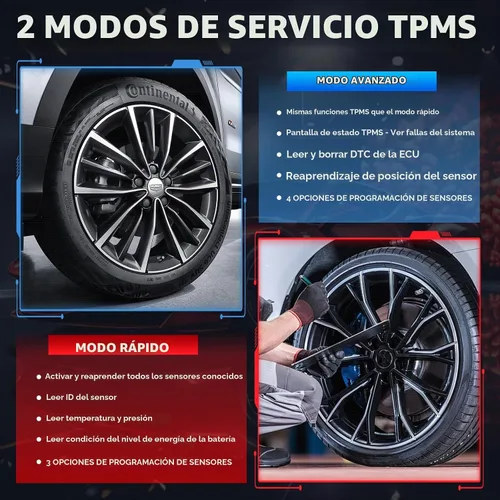 Vista 7 de Autel MaxiTPMS TS508WF Herramienta de programación TPMS Actualización de TS501 Pro TS408S Activar/Relearn Autel TPMS Sensores, lectura/borrar código