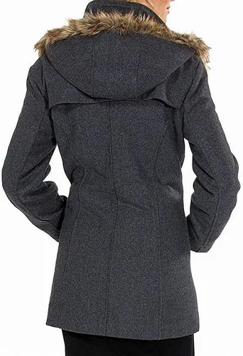 Vista 2 de Alpine Swiss Duffy chamarra de lana de la mujer Fur recortar Parka chamarra con capucha