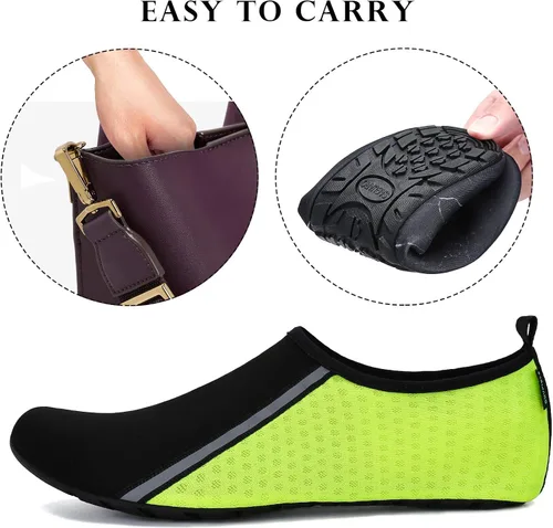 Vista 4 de Zapatos de agua para hombre y mujer de secado rápido para playa piscina natación buceo surf deportes acuáticos caminar yoga Mármol y negro