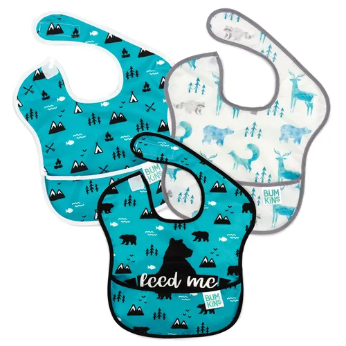 Vista 10 de Bumkins Baberos para niña o niño, SuperBib para bebés y niños pequeños de 6 a 24 meses, imprescindibles para comer, alimentar, suministros