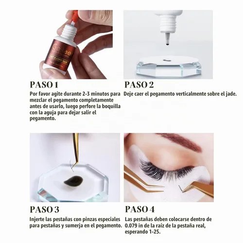 Vista 8 de Pegamento de extensión de pestañas de larga retención – 8 semanas/1 segundo de tiempo de secado/(0.17 onzas fluidas / 0.2 fl oz), pegamento