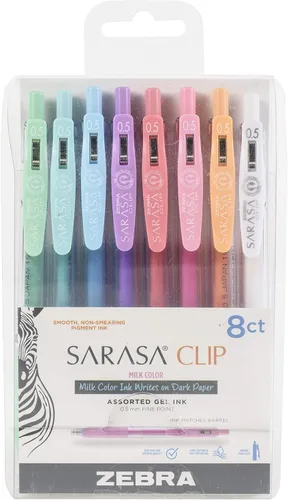 Vista 11 de Zebra Pen Sarasa Clip Decoshine - Bolígrafo de gel retráctil, punta fina de 0.020 in, colores metálicos surtidos, funciona bien en papel oscuro