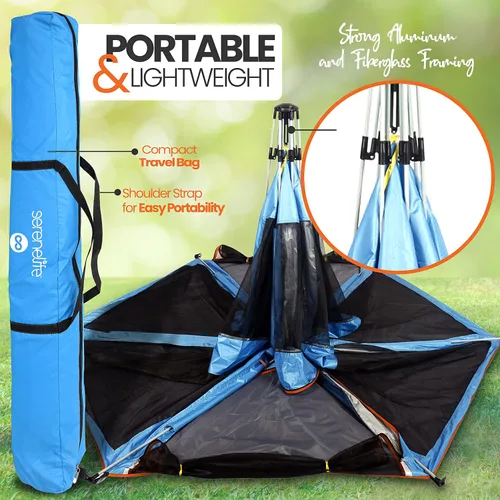 Vista 4 de Serenelife ON-The GO - Paquete y juego para bebés y niños pequeños, corralito de juegos compacto, portátil, ligero, plegable, para interiores