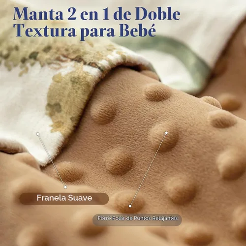 Vista 2 de PHF P Minky - Manta de bebé dinosaurio 30 x 40 pulgadas EE. UU Marrón (Brown Dinosaur)