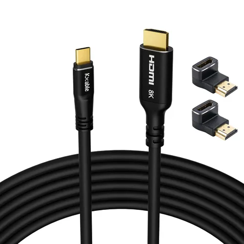 Vista 9 de Cable USB C a HDMI 2.1 de 4 pies, con 2 adaptadores HDMI, 8K@60Hz, 4K