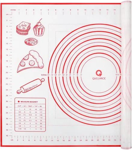 Vista 17 de Tapete de silicona para pastelería, antideslizante, con medición, para fondant, masa rodante, masa de pastel, pizza y galletas, forro para horno