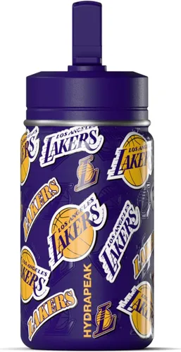 Vista 21 de Hydrapeak x NBA Botella de agua mini de 14 onzas oficialmente licenciada de los Atlanta Hawks para niños con tapa con popote y asa, reutilizable
