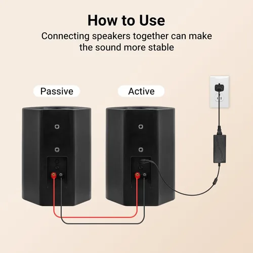 Vista 5 de STUDIOFINIX Altavoces Bluetooth de 6.5 pulgadas para interiores y exteriores, impermeables, con cable, para montaje en pared, altavoces activos