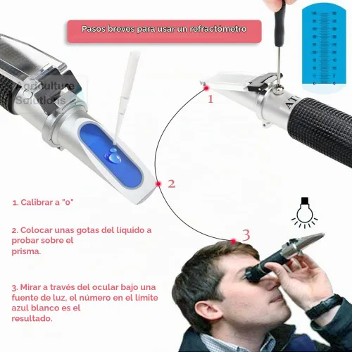 Vista 3 de Agriculture Solutions Refractómetro de Alcohol para Medición de Porcentaje de Volumen de Alcohol Espirituoso con Compensación Automática