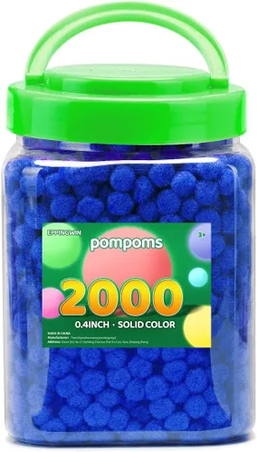 Vista 9 de Eppingwin - 2000 pompones negros, pompones suaves de 1 cm para manualidades, 0.4 pulgadas para proyectos de bricolaje de arte y manualidades (negro)