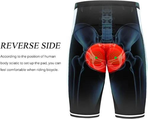 Vista 32 de Lixada Camiseta de ciclismo para hombre de manga corta con pantalones cortos acolchados de secado rápido para verano, ropa corta para bicicleta
