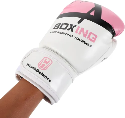 Vista 4 de POPETPOP Kickboxing Gloves for Boys Youth Sparring Punching Mitts with High-Density Foam Protection Breathable Taekwondo Training Gear for Beginners