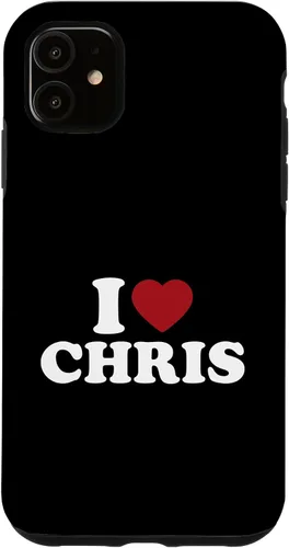 Vista 8 de Funda con corazón rojo para iPhone 16 I Love Chris, I Heart Chris