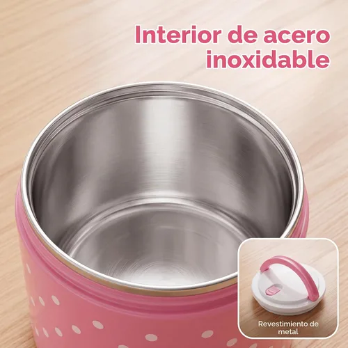 Vista 7 de Aramox Caja de almuerzo térmica de aislamiento de acero inoxidable de 2 capas Contenedor de comida Caja de almuerzo de compartimento caliente Cajas