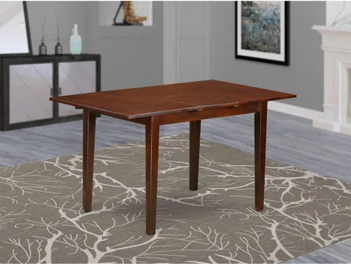 Vista 2 de East West Furniture PST-MAH-T Picasso - Mesa de comedor rectangular con hojas de mariposa, 32 x 60 pulgadas, caoba