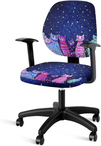 Vista 8 de Talayituse - Funda para silla de oficina o computadora con estampado de estrellas de playa, funda de asiento dividida elástica, extraíble y lavable