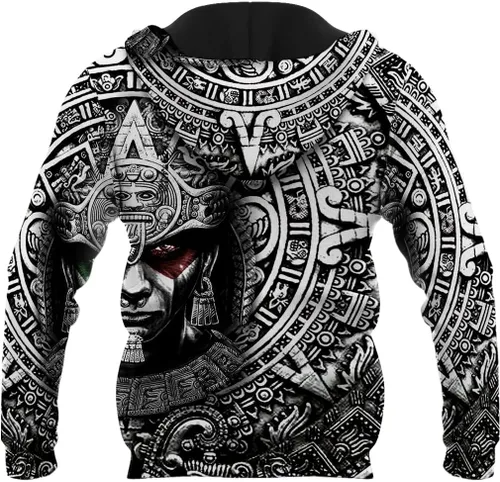 Vista 2 de Sudaderas con capucha unisex con estampado realista en 3D para hombres y mujeres Aztec01