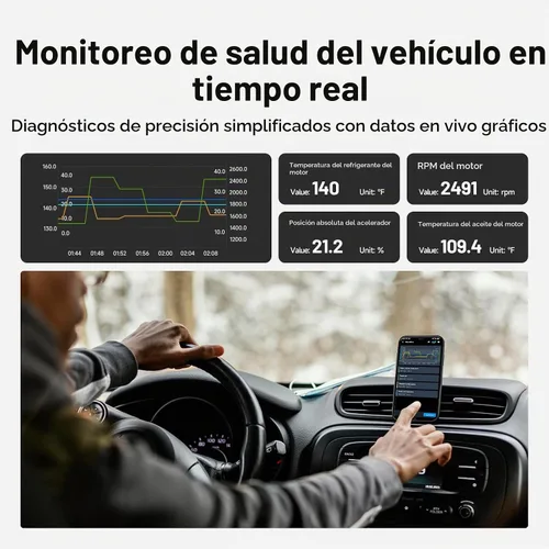 Vista 6 de TOPDON Carpal OBD2 escáner Bluetooth - Herramienta de diagnóstico para todos los sistemas con IA AI-Assisted All System Car Scan Tool for iOS &
