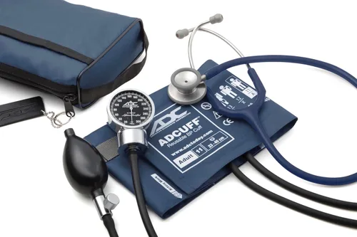Vista 10 de ADC Pro Combo 3 - Kit de estetoscopio Adscope 603 para esfigmomanómetro profesional Includes 2-piece Adcuff, Adult, Black (fits limbs 23-40cm)