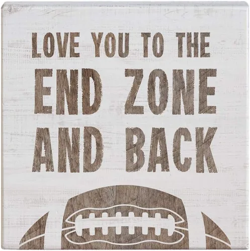 Vista 13 de Simply Said, INC Letrero pequeño de fútbol con texto en inglés "Love the Game", decoración de madera de 5.25 x 5.25 pulgadas, temporada de fútbol