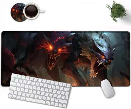 Vista 10 de Alfombrilla de mouse grande de 31.5 x 11.8 pulgadas, extendida para juegos con bordes cosidos, protector de alfombrilla de mouse XXL, base de goma