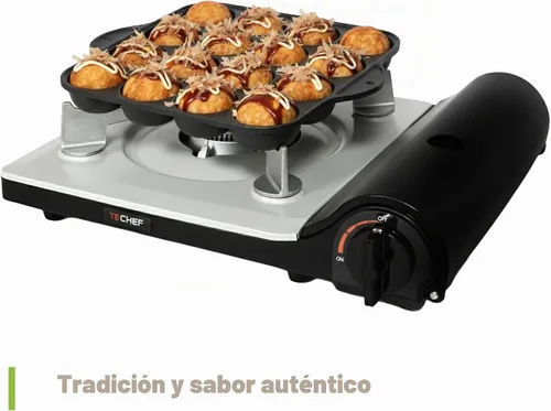 Vista 4 de CookKing - Sartén antiadherente TAKOYAKI para parrilla/placa de cocción, fabricada en Corea