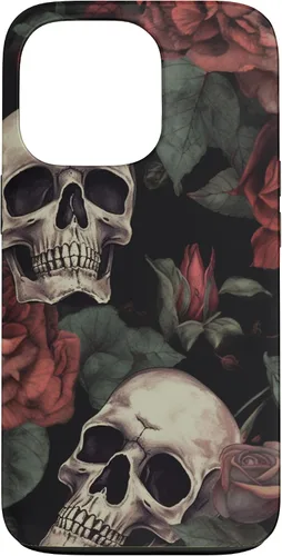 Vista 10 de iPhone 16 Gothic Skull and Roses - Accessorize in Style! Case