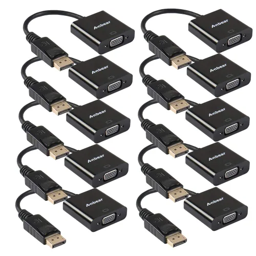 Vista 8 de Adaptador DisplayPort a VGA, DisplayPort chapado en oro para computadoras de escritorio y portátiles habilitados a convertidor VGA 1080P a 60Hz