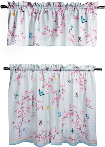 Vista 70 de Maison d' Hermine Juego de cortinas de cocina para ventanas, juego de cortinas de cocina 100% algodón, cenefas para el hogar [2 niveles