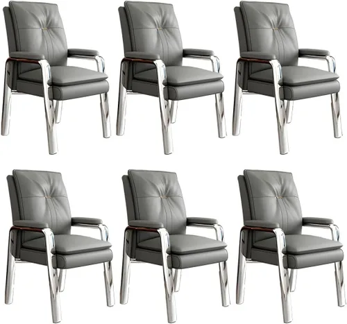 Vista 20 de PU Leather Conference Chair with Fixed Arms High-Back Ergonomic Mahjong Chair Chess Card Room Backrest Computer Chair Long-Term Sitting Mahjong