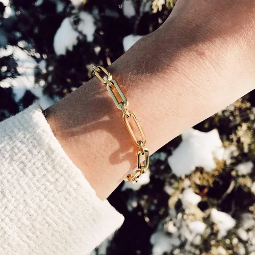 Vista 5 de Ross-Simons Italian 14kt Yellow Gold Paper Clip Link Bracelet