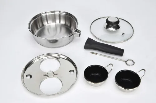 Vista 5 de RUNZI Sartén escalfadora de huevos de 2 tazas – Olla de huevos escalfados de acero inoxidable – perfecta para hacer huevos escalfados – Juego