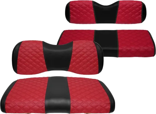 Vista 12 de Fundas de Asiento de Carrito de Golf Delanteras y Traseras Impermeables y Resistentes al Sol de Cuero Vinílico de Grado Marino Accesorios de Negro