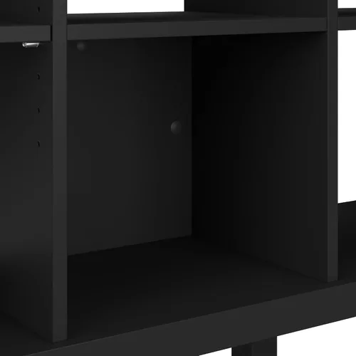 Vista 5 de Bush Home Broadview - Estante organizador de 6 cubos en negro clásico, estantería de almacenamiento de cubos pequeños para oficina en casa