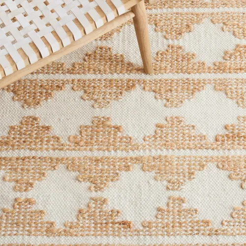 Vista 7 de SAFAVIEH Natural Fiber Collection NF511A - Alfombra de pasillo, 2 pies 3 pulgadas x 8 pies, marfil y natural, hecha a mano de yute y lana, ideal
