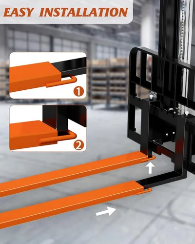 Vista 6 de Extensiones de horquilla de palé para carretillas elevadoras, extensiones de carretilla elevadora de acero resistente, 1 par para carretilla