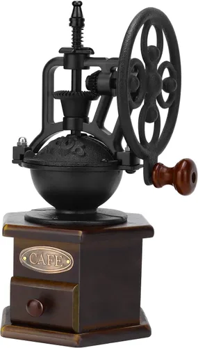 Vista 7 de Molinillo de café manual, estilo vintage IMAVO 【Gran regalo】 Molinillo de café de madera, molinillo de grano de rodillo, molinillos de café