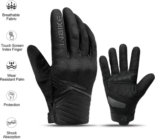 Vista 9 de INBIKE Guantes MTB para ciclismo de montaña Sirven para pantalla táctil con acolchado de etilvinilacetato grueso y protección de nudillos de caucho