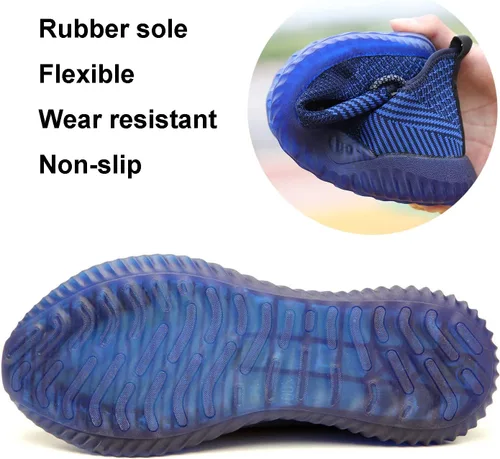 Vista 4 de SUADEX Zapatos de punta de acero para hombres y mujeres, zapatos de trabajo indestructibles, cómodos, ligeros, transpirables, de seguridad