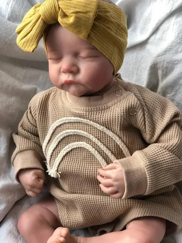 Vista 3 de Pinky Lovely Reborn Baby Doll 19 pulgadas 18.9 in realista bebé recién nacido muñeca de juguete de regalo