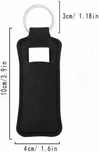 Vista 3 de COOKOOKY Llavero con Soporte para Chapstick y Bálsamo Labial Lindo con Clip Negro#02