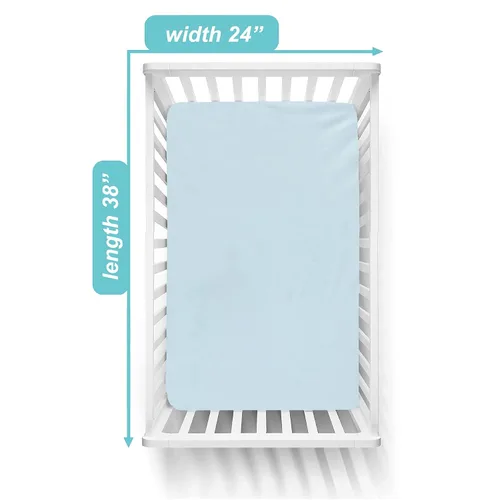 Vista 3 de American Baby Company Heavenly Soft - Sábana bajera ajustable de felpilla para cuna de 24 x 38 pulgadas, cálida y acogedora, color azul, para niños