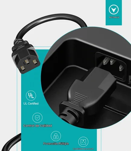 Vista 4 de Cable de alimentación de CA compatible con cintas de correr elípticas Horizon Fitness, reemplazo universal de cable de alimentación de 3 clavijas
