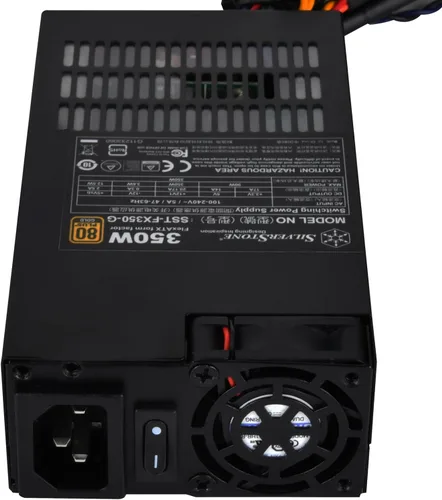 Vista 2 de SilverStone Technology - Fuente de alimentación ATX flexible de 350 watts con cables fijos y 80 Plus Gold con conector PCIe de 6 pines