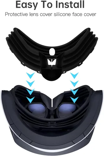 Vista 4 de TATAVR Funda protectora de silicona para casco PS VR2, piel protectora de lente compatible con gafas PS VR 2, fácil de instalar, corte preciso