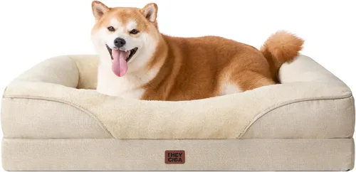 Vista 45 de EHEYCIGA Cama ortopédica para perros medianos, sofá cama de espuma viscoelástica con lados, forro impermeable y funda extraíble lavable, sofá